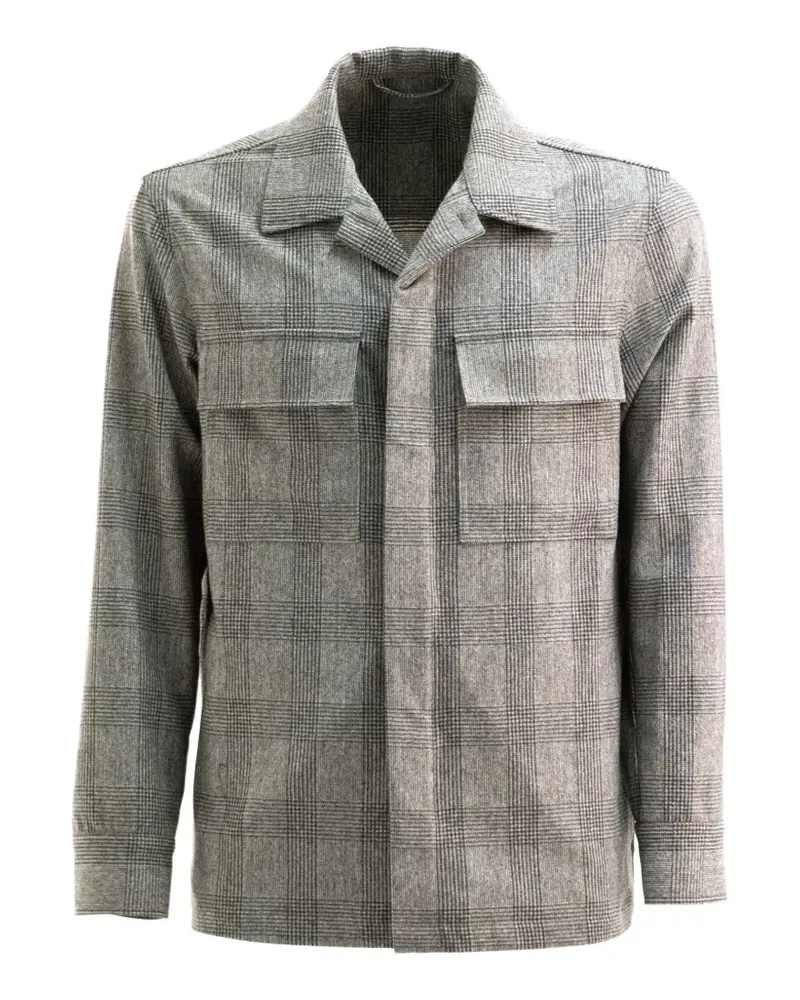 CRUNA Bruges Hemdjacke mit Karomuster - Grau Grau