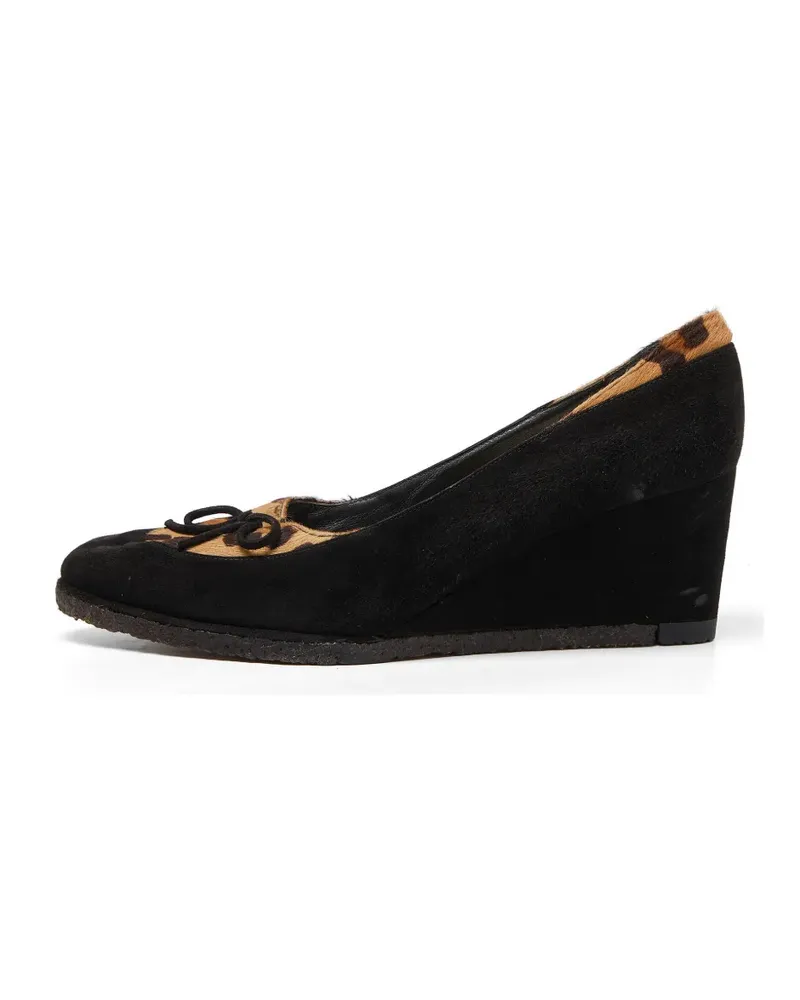 Stuart Weitzman calf hair wedge pumps - Schwarz Schwarz