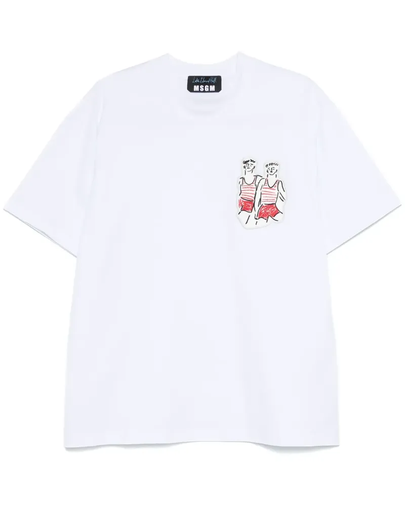 MSGM x Luke Edward Hall Sailors in Love T-Shirt - Weiß Weiß