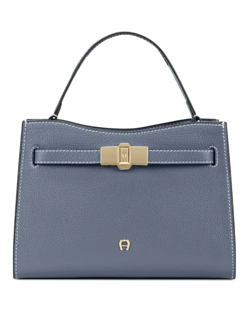 Aigner Kleiner Farah Tote Bag mit Logo-Schild - Blau Blau