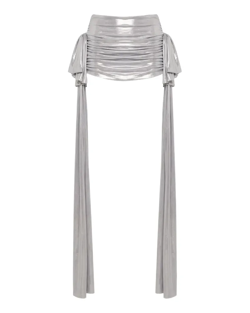 Norma Kamali Norma Bill Pickleball Minirock mit Schleifendetail - Silber Silber