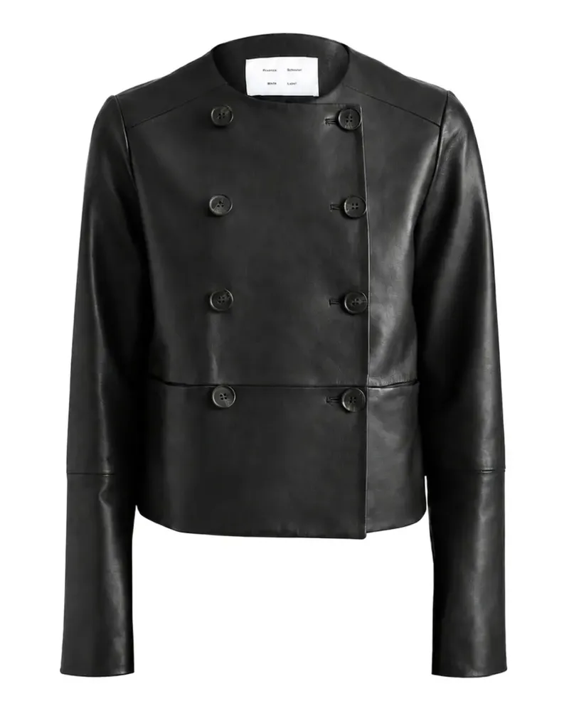 Proenza Schouler Doppelreihige Courtney Lederjacke - Schwarz Schwarz