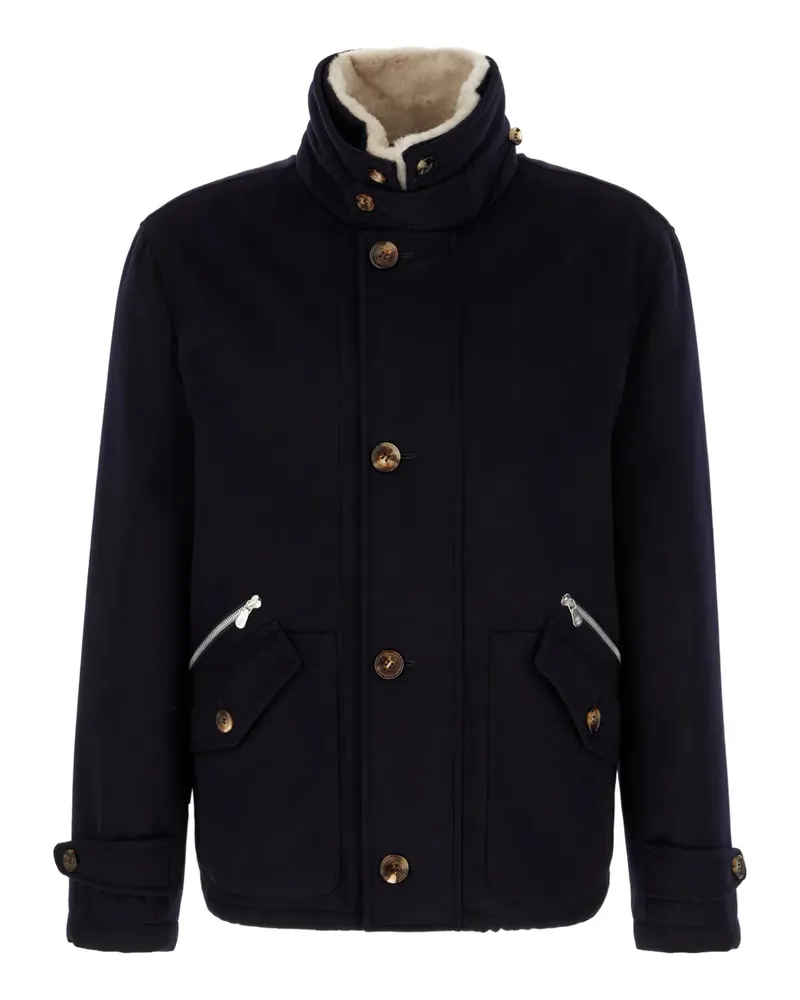 Brunello Cucinelli Gefütterte Kaschmirjacke - Blau Blau