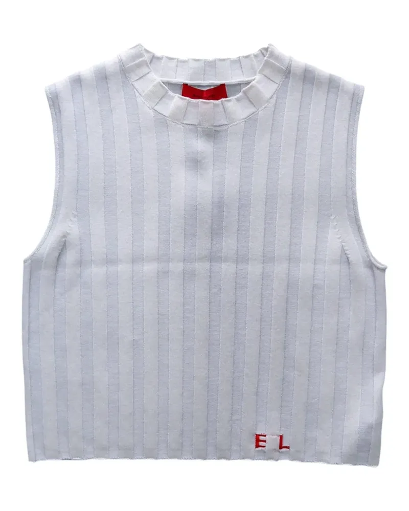 Eckhaus Latta ribbed-knit top - Weiß Weiß