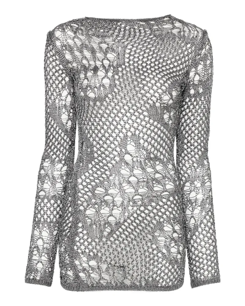 Dondup Langärmeliges Maxikleid - Silber Silber