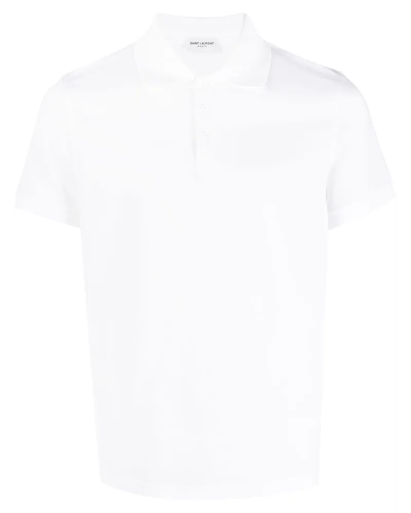 Saint Laurent Poloshirt mit Logo-Stickerei - Weiß Weiß
