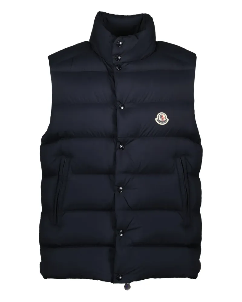 Moncler Weste mit Logo-Schild - Blau Blau