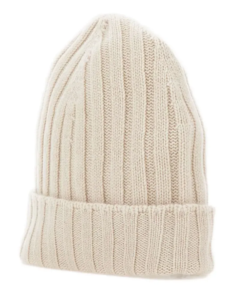 Gran Sasso ribbed beanie hat - Nude Nude