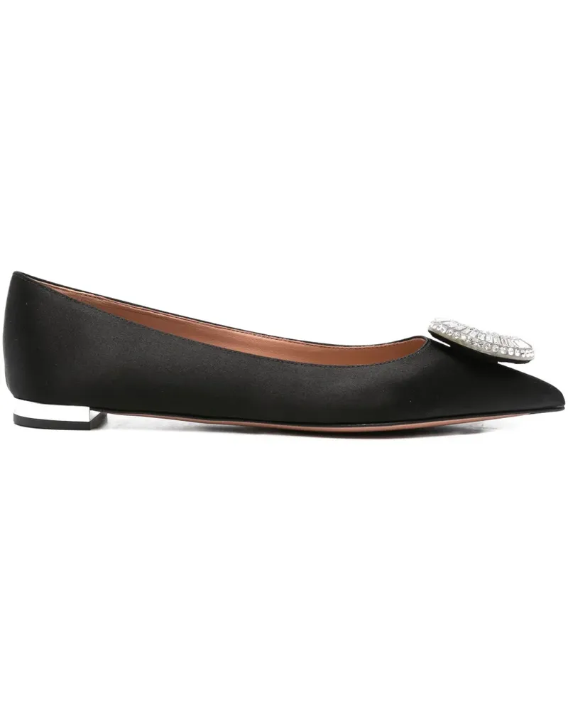 Aquazzura Flache Pumps mit Kristallen - Schwarz Schwarz