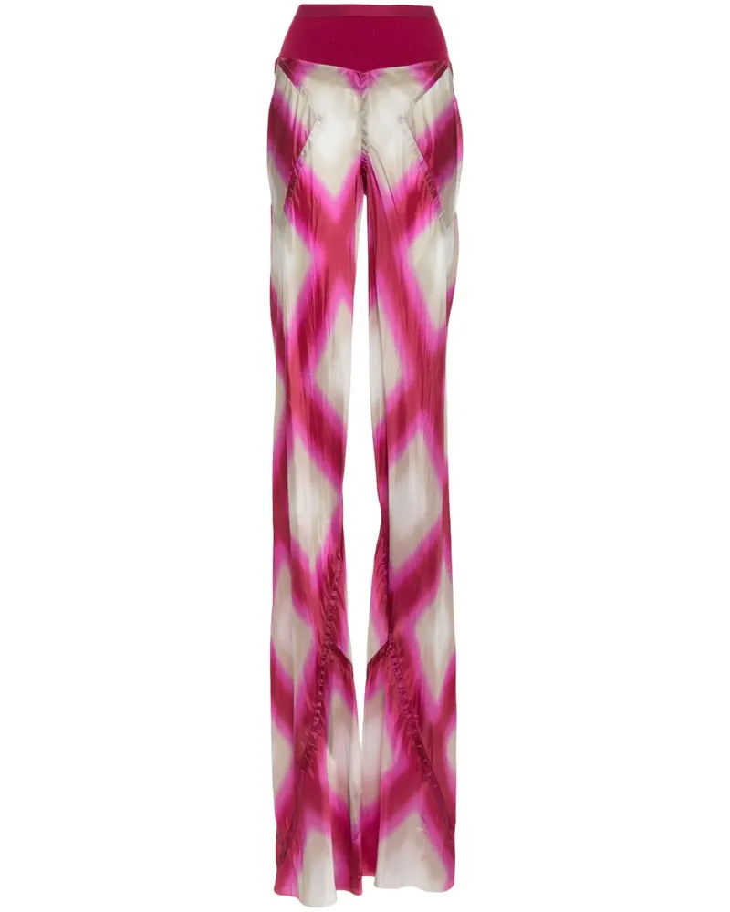 Rick Owens Schlaghose mit abstraktem Print - Rosa Rosa