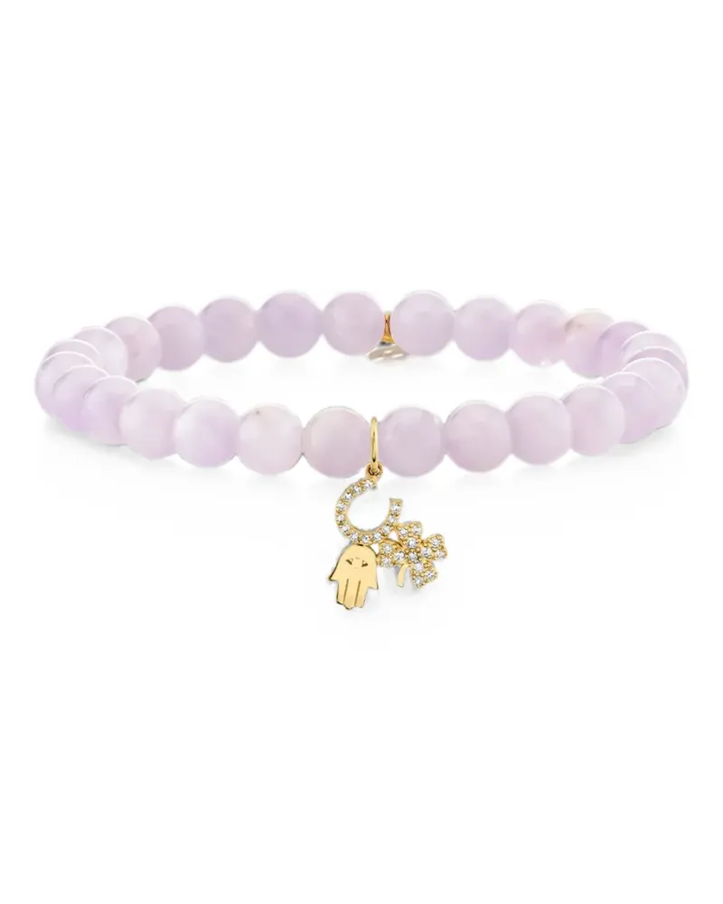 Sydney Evan Armband mit Amethyst und Diamantanhänger - Gold Gold