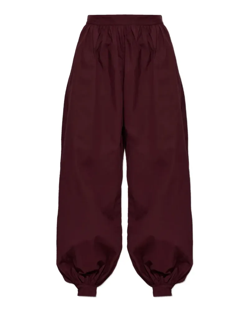 ROTATE Birger Christensen Lockere Hose mit gerafften Bündchen Rot