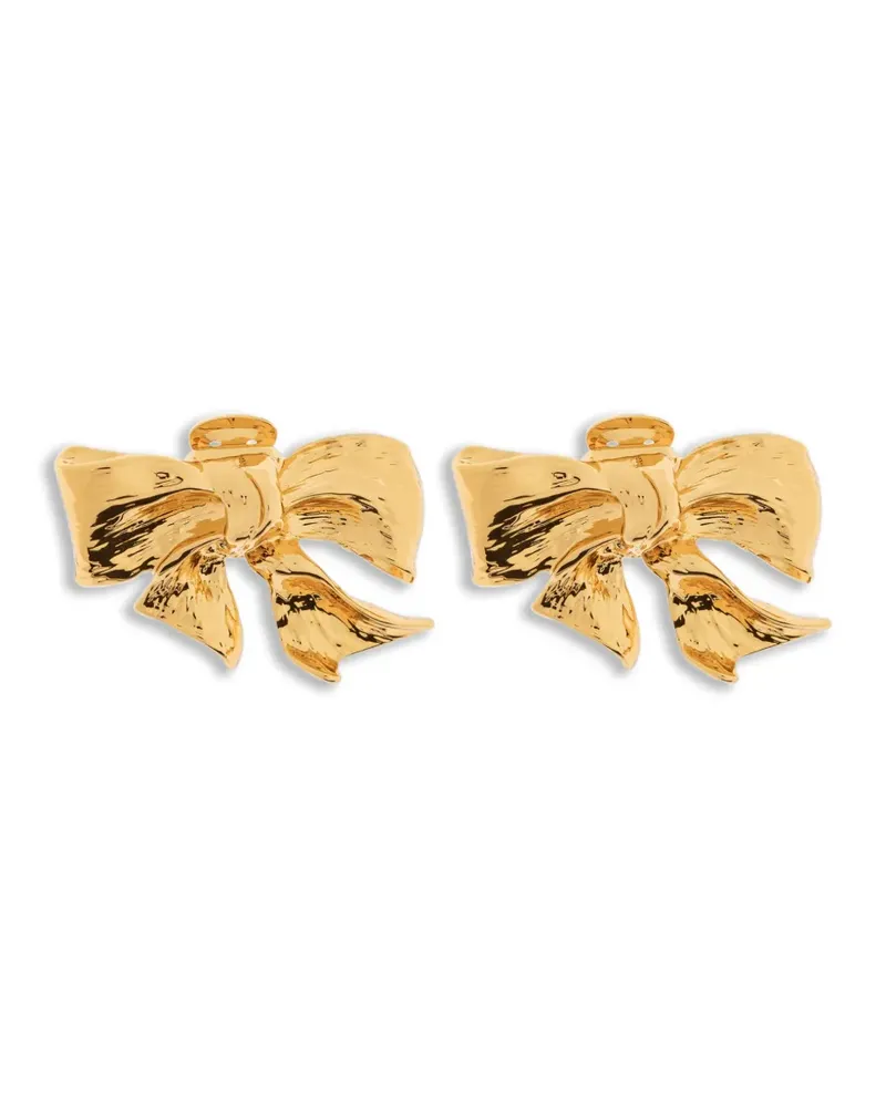 Moschino Ohrclips mit Schleifendetail - Gold Gold