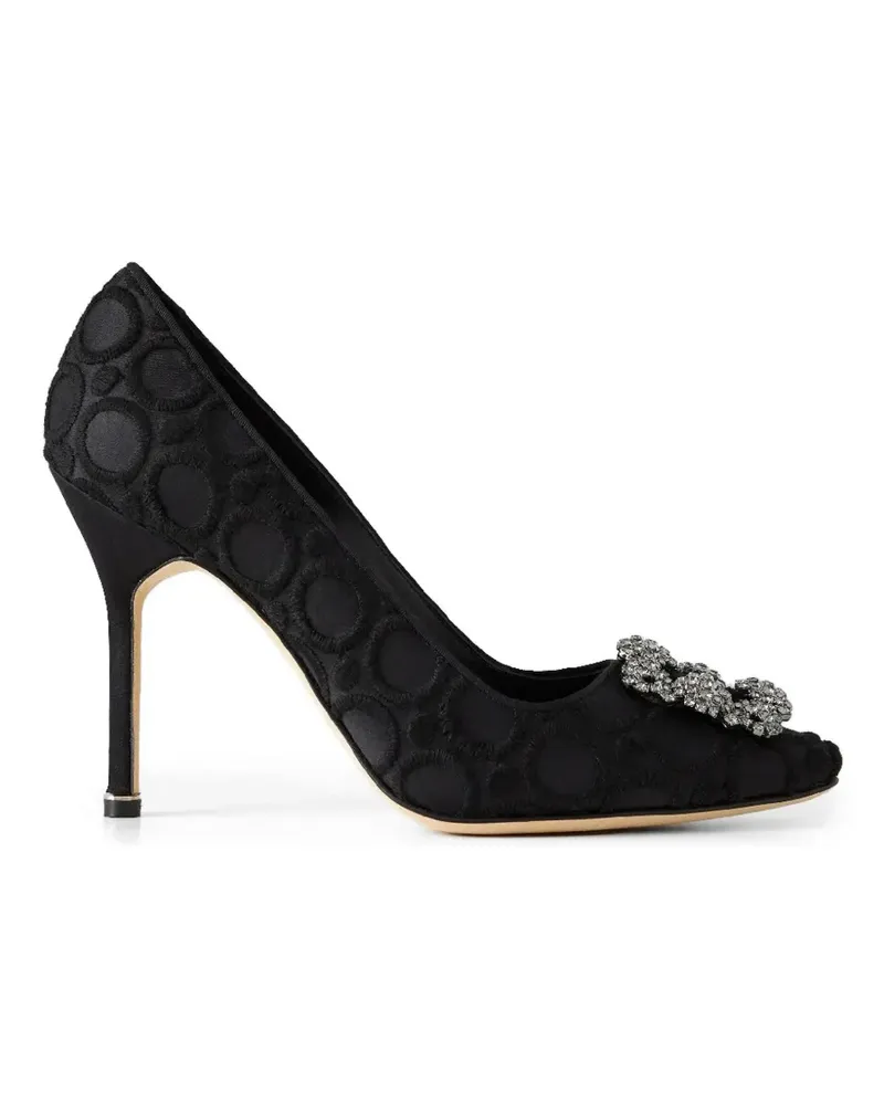 Manolo Blahnik Hangisi crystal-buckle pumps - Schwarz Schwarz