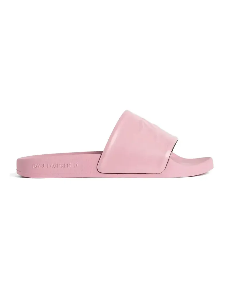 Karl Lagerfeld logo-embossed slides - Rosa Rosa