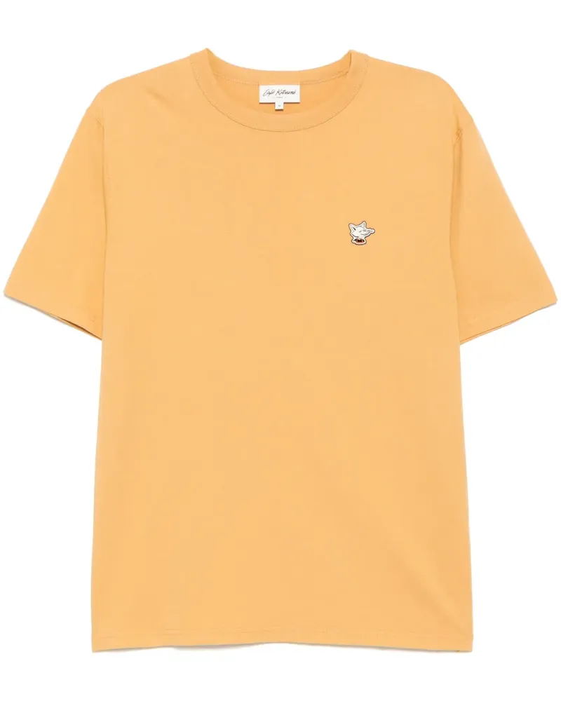 Kitsuné T-Shirt mit Barista Fox-Patch - Gelb Gelb