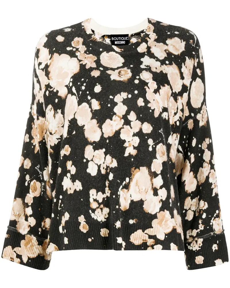 Moschino Geblümter Pullover - Schwarz Schwarz