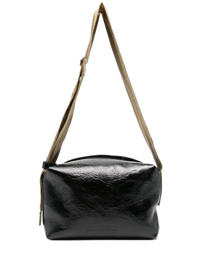 Uma Wang Schultertasche mit Logo-Prägung - Schwarz Schwarz