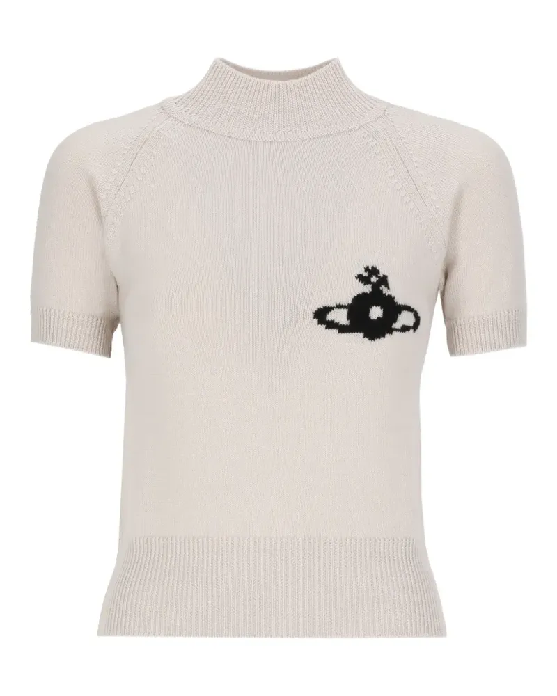 Vivienne Westwood Kurzärmeliger Pullover mit Orb-Motiv - Nude Nude