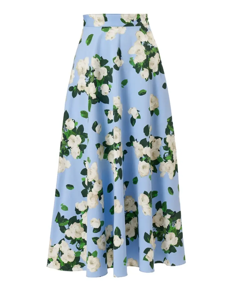 Carolina Herrera New York Midirock mit Blumenprint - Blau Blau