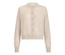 Strickjacke mit Monili aus funkelndem Mohair und Wollstrick - Nude