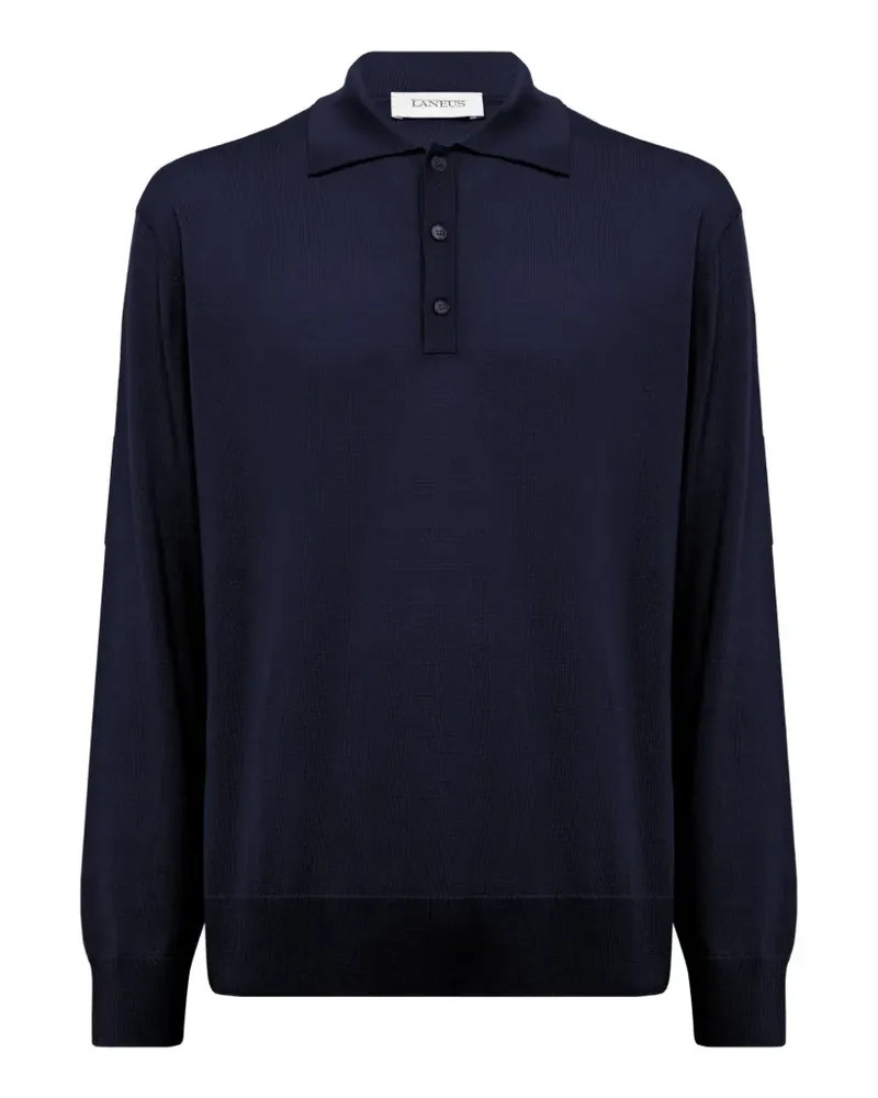 Laneus Langärmeliges Poloshirt - Blau Blau