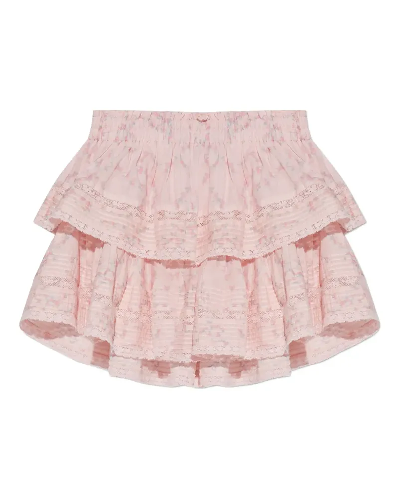 LoveShackFancy Gerüschter Stufenrock - Rosa Rosa