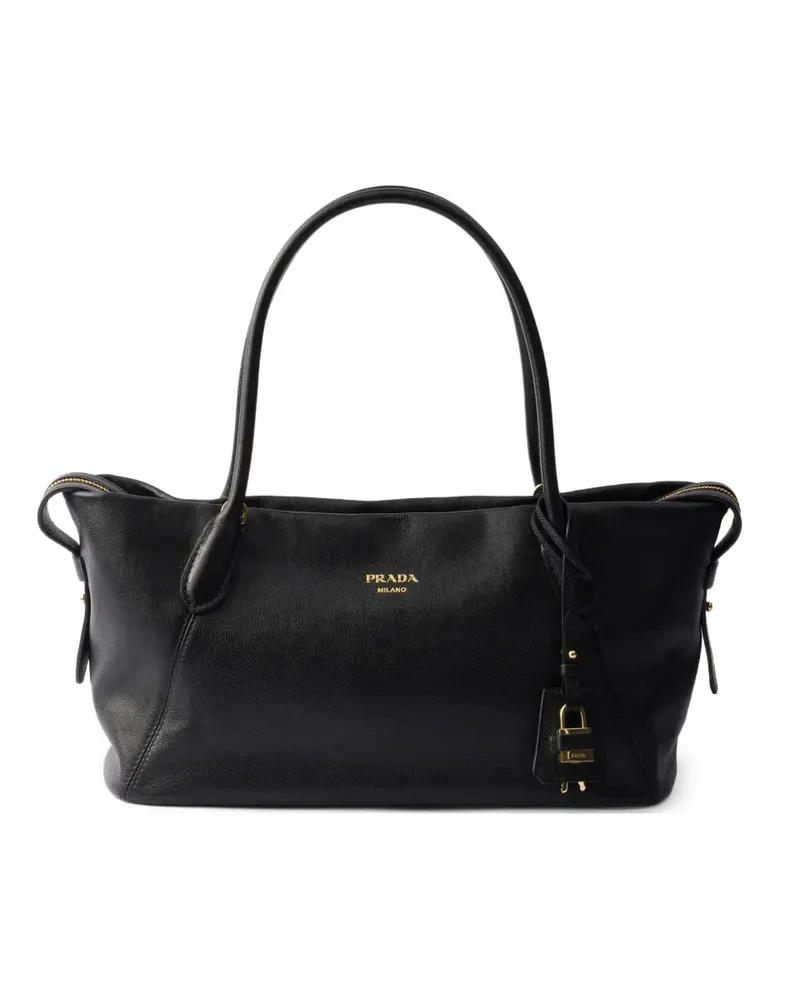 Prada large leather tote bag - Schwarz Schwarz