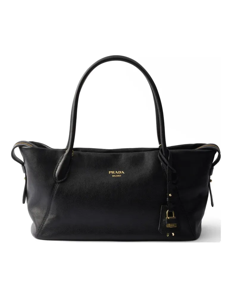 Prada large leather tote bag - Schwarz Schwarz
