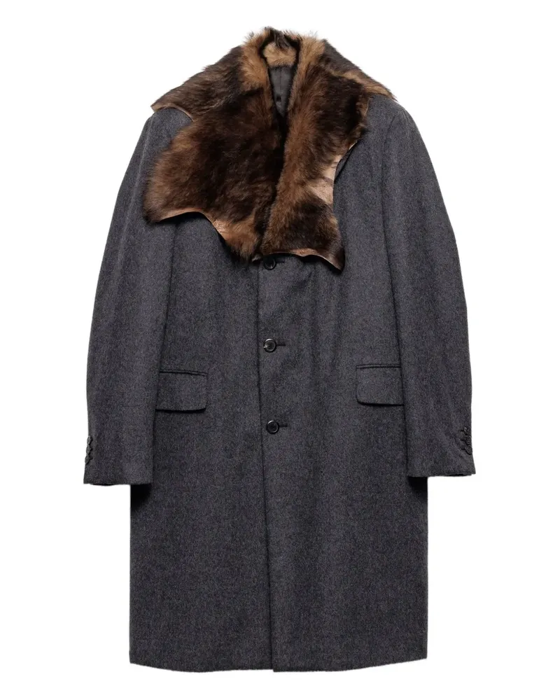 Prada Mantel mit Schafsleder-Kragen - Grau Grau