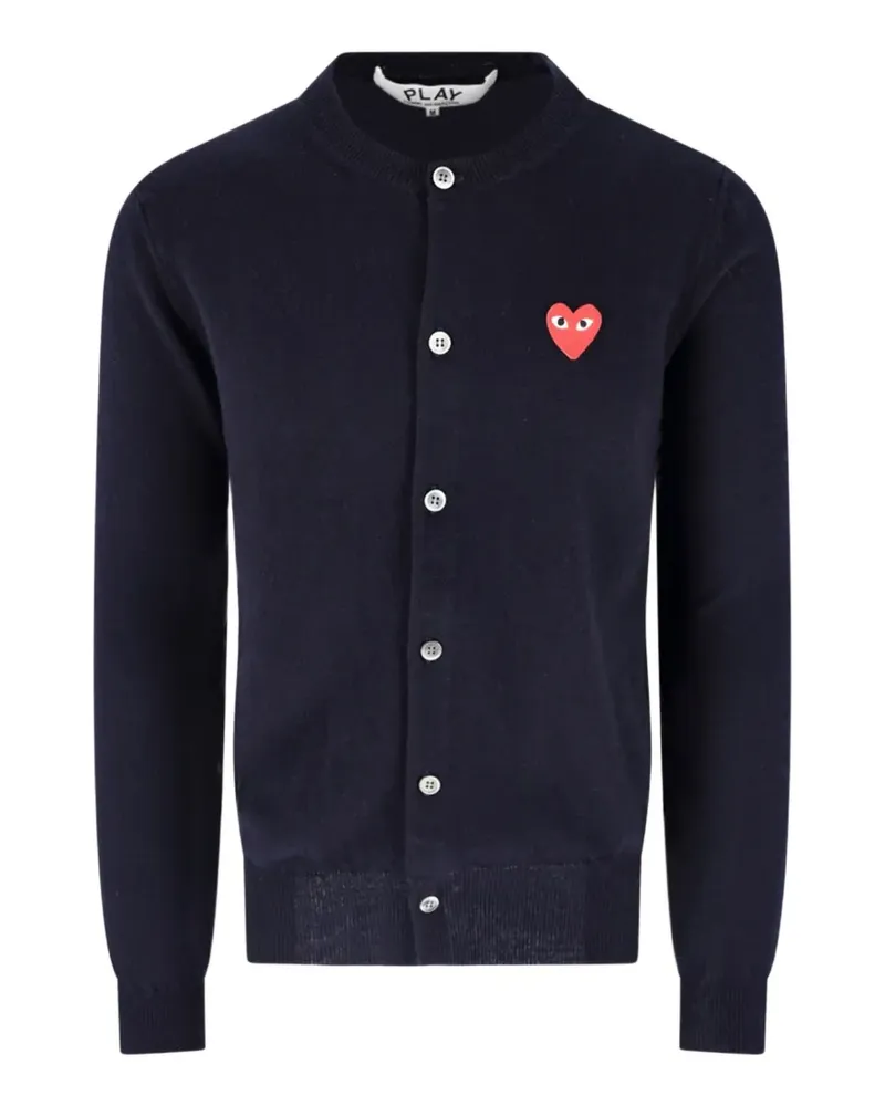 Comme des Garçons Heart patch wool cardigan - Blau Blau
