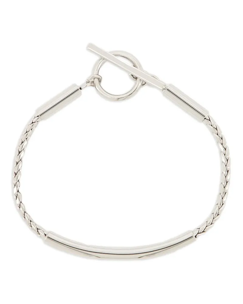 Saint Laurent Kordelkettenarmband mit Röhrendetail - Silber Silber