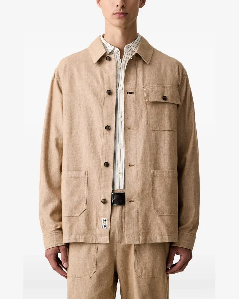 Scotch&Soda button-up patch-pocket jacket - Nude Nude