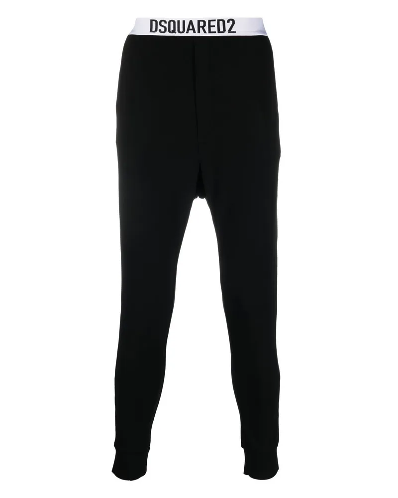 Dsquared2 Pyjama-Leggings mit Logo-Bund - Schwarz Schwarz