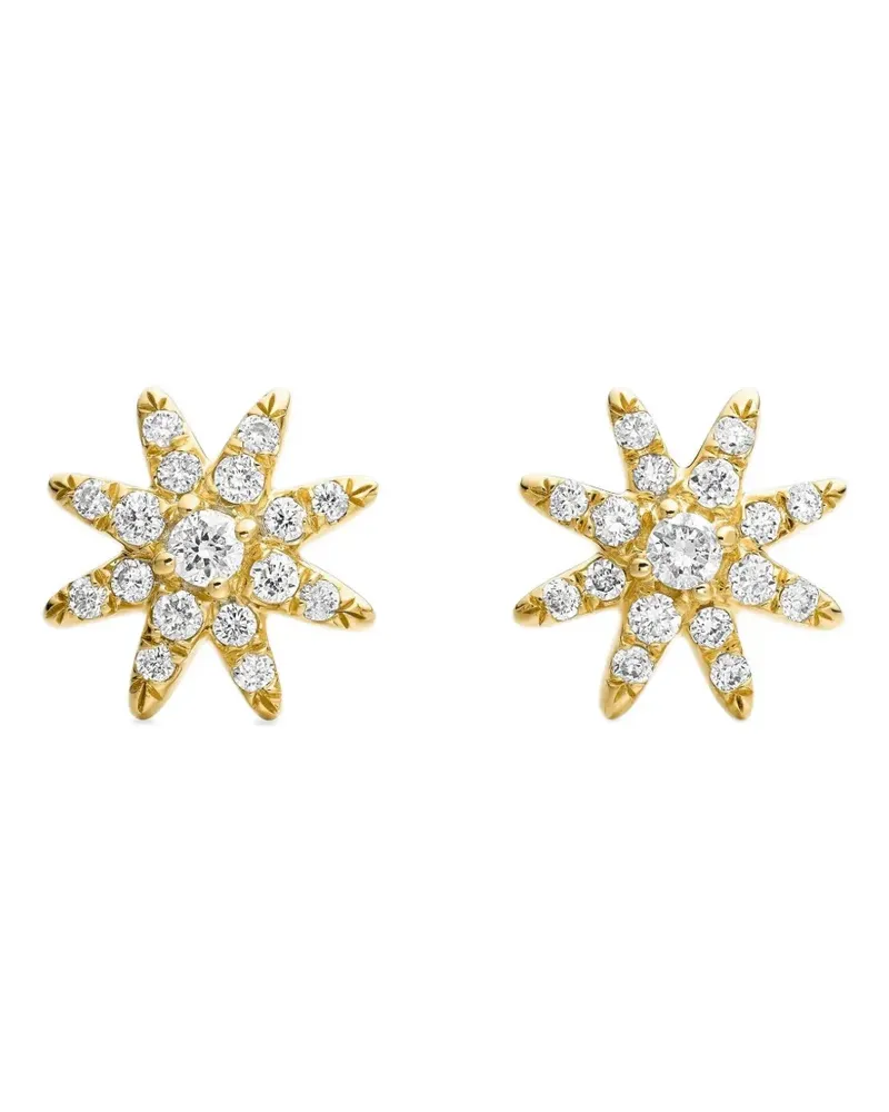 David Yurman 18kt Petite Starburst Gelbgoldohrstecker mit Diamanten 7,5mm Gold