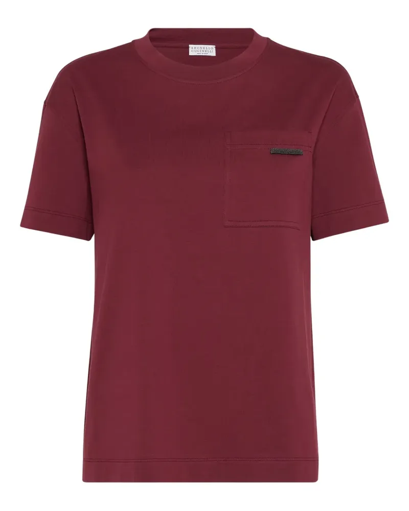 Brunello Cucinelli T-Shirt mit Monili-Detail - Rot Rot