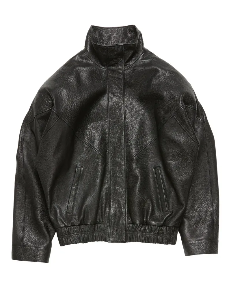 Acne Studios stand collar leather jacket - Schwarz Schwarz
