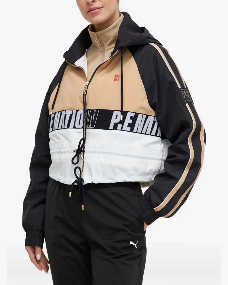 P.E. NATION hooded striped jacket - Schwarz Schwarz