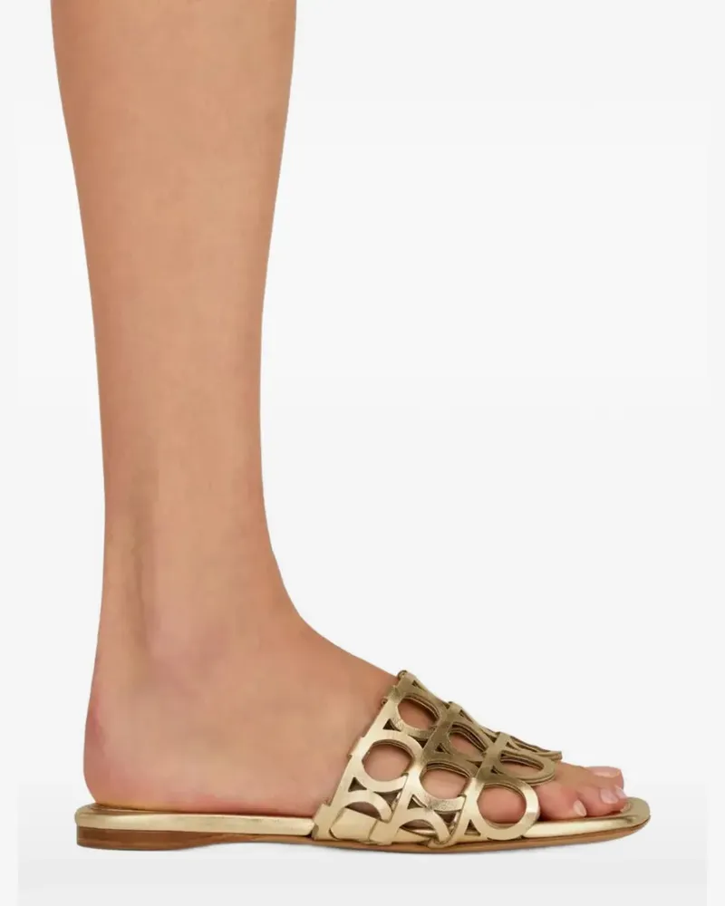 Ferragamo cut-out flat sandals - Gold Gold