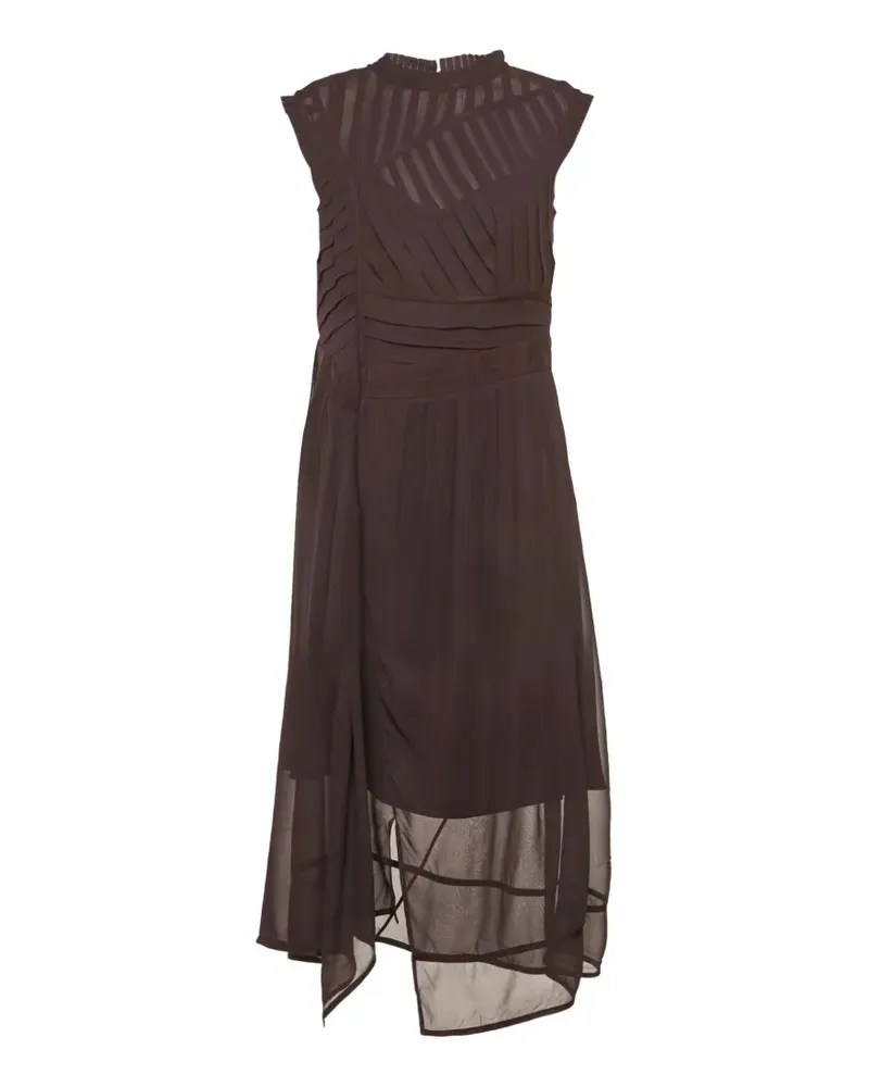 AllSaints pleated-detail midi dress - Braun Braun