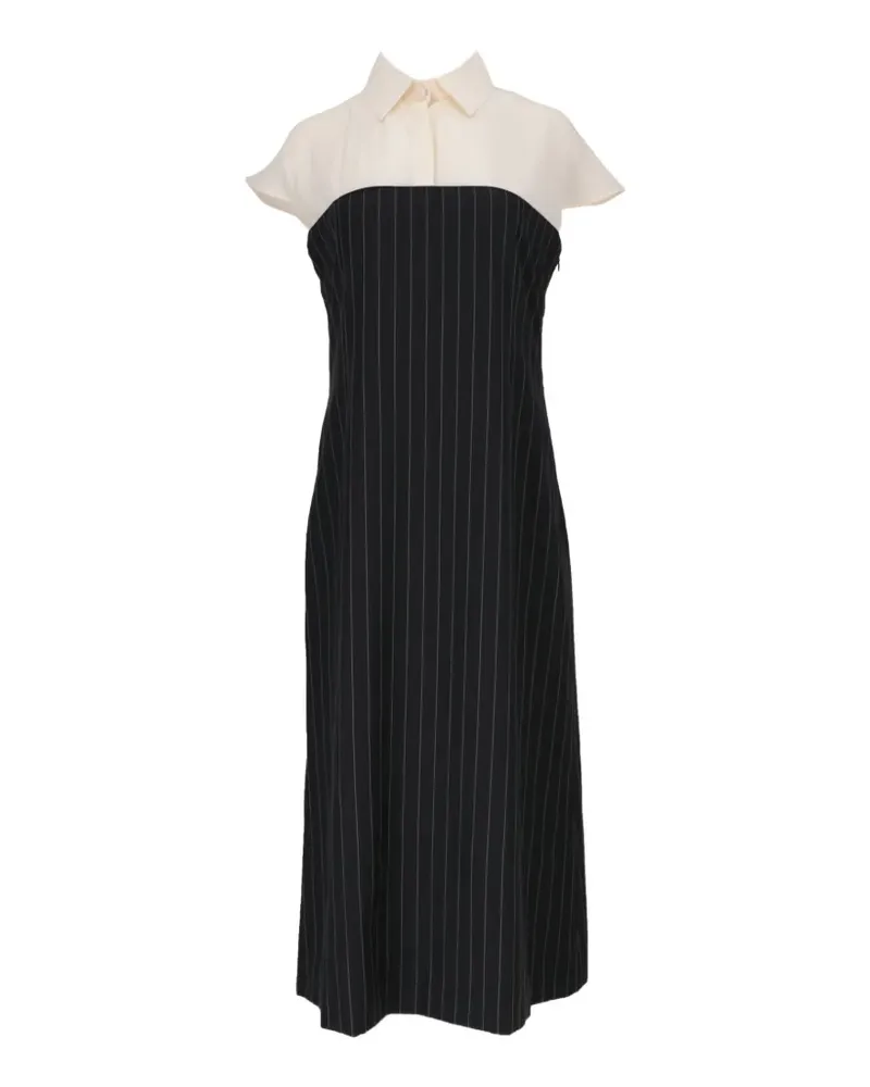 Isaia Midikleid mit Nadelstreifen - Schwarz Schwarz