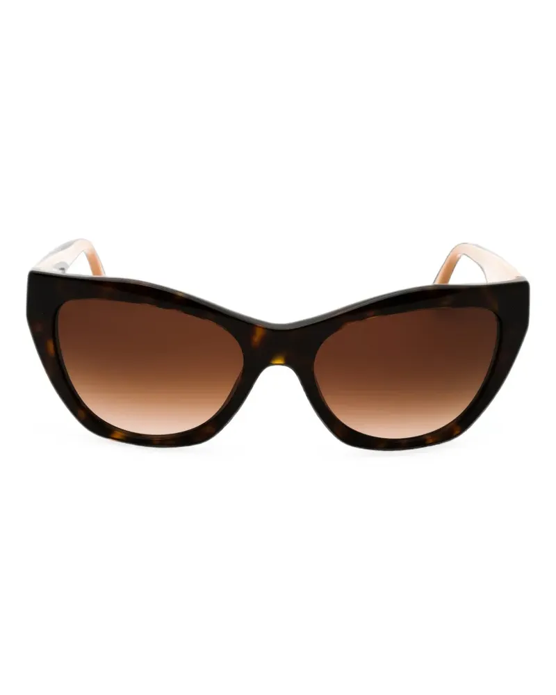 Emporio Armani tortoiseshell-effect cat-eye sunglasses - Braun Braun