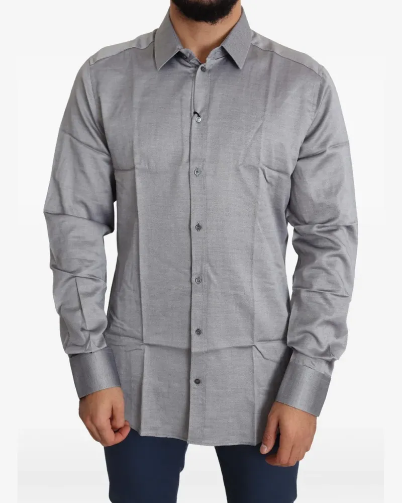 Dolce & Gabbana Schmales Hemd - Grau Grau