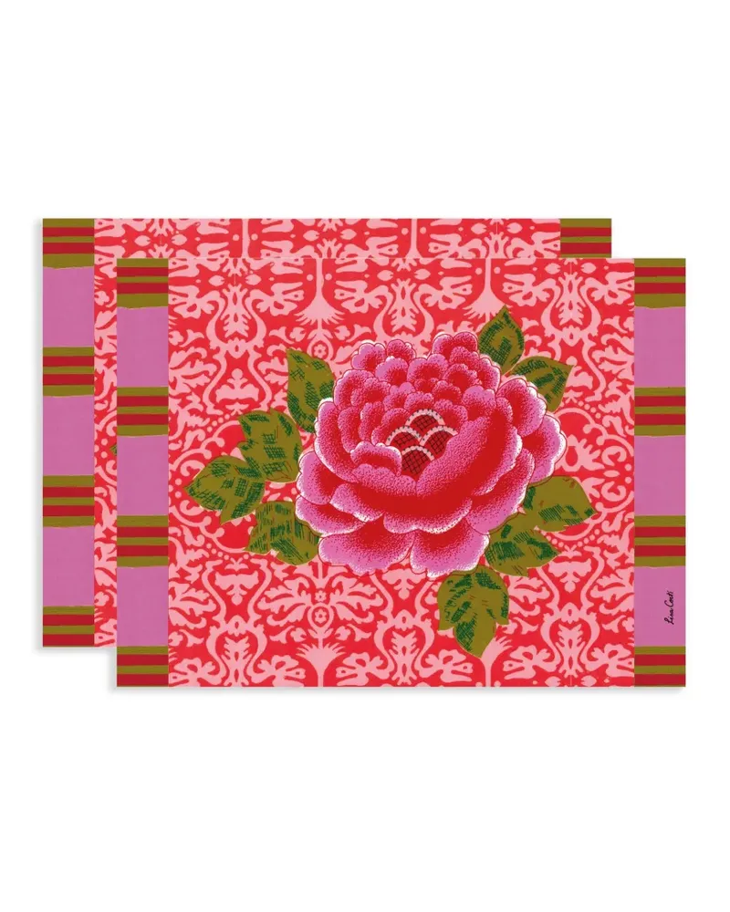 Lisa Corti Tischsets mit Blumenprint - Rosa Rosa