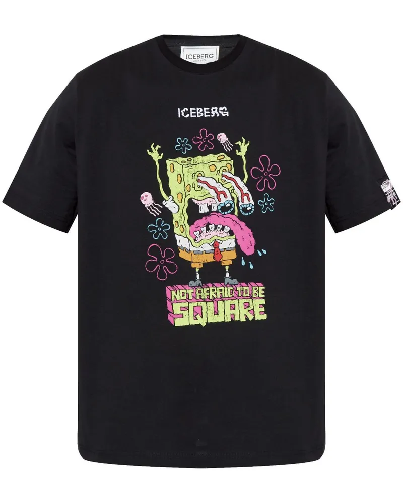 Iceberg T-Shirt mit SpongeBob-Print - Schwarz Schwarz