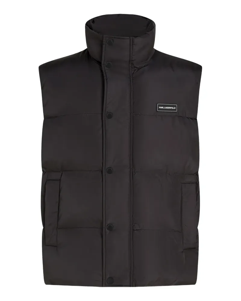 Karl Lagerfeld logo-patch padded gilet - Schwarz Schwarz