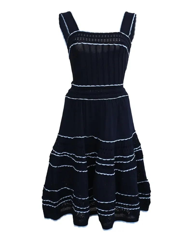 Sandro Pointelle-knit fit-and-flare dress - Blau Blau