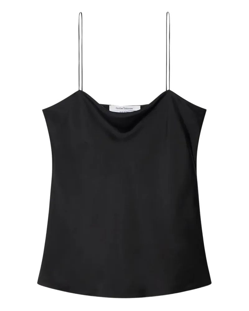 Another Tomorrow Top aus Seide - Schwarz Schwarz