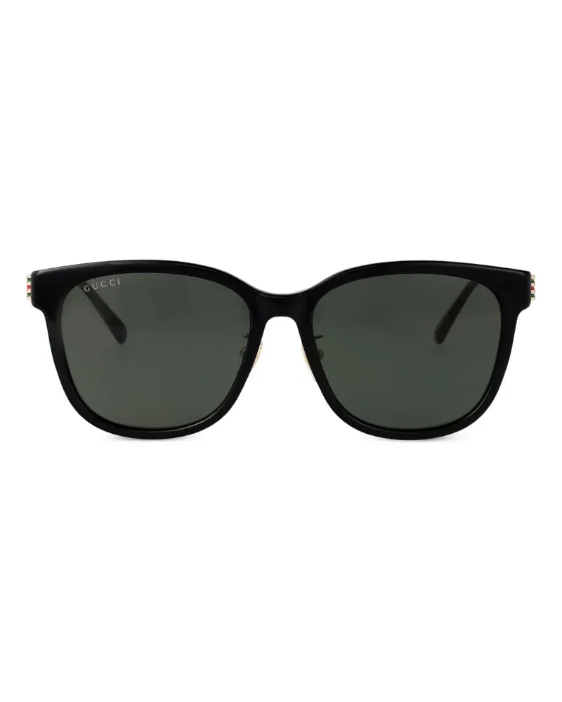 Gucci Sonnenbrille mit Web-Detail - Schwarz Schwarz