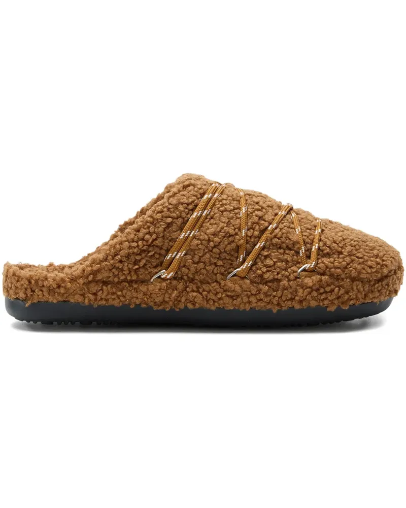 Moon Boot Teddy Slipper mit Schnürung - Braun Braun